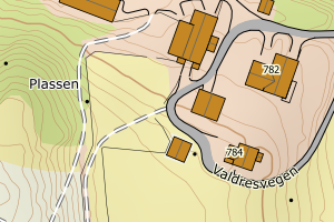 Kartbilde fra WMS-tjeneste av avviket
