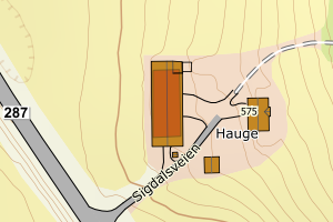 Kartbilde fra WMS-tjeneste av avviket