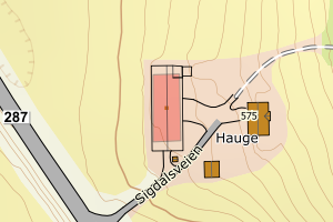 Kartbilde fra WMS-tjeneste av avviket