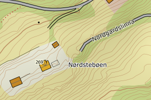 Kartbilde fra WMS-tjeneste av avviket