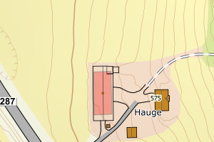 Kartbilde fra WMS-tjeneste av avviket