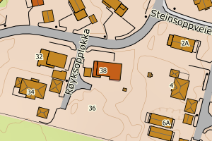 Kartbilde fra WMS-tjeneste av avviket