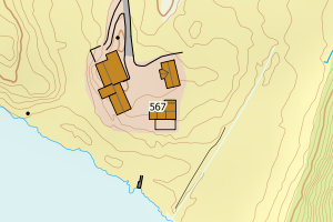 Kartbilde fra WMS-tjeneste av avviket