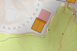 Kartbilde fra WMS-tjeneste av avviket