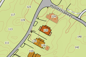 Kartbilde fra WMS-tjeneste av avviket
