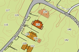 Kartbilde fra WMS-tjeneste av avviket