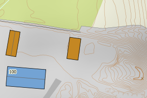 Kartbilde fra WMS-tjeneste av avviket