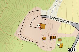Kartbilde fra WMS-tjeneste av avviket