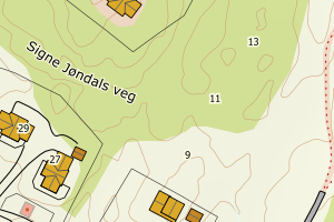 Kartbilde fra WMS-tjeneste av avviket