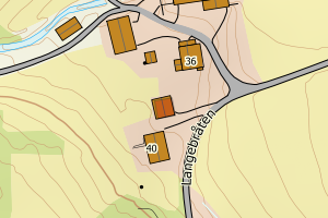 Kartbilde fra WMS-tjeneste av avviket