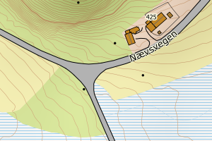 Kartbilde fra WMS-tjeneste av avviket