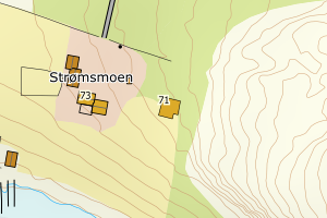 Kartbilde fra WMS-tjeneste av avviket