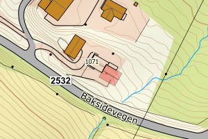 Kartbilde fra WMS-tjeneste av avviket