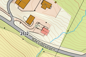 Kartbilde fra WMS-tjeneste av avviket