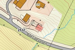 Kartbilde fra WMS-tjeneste av avviket