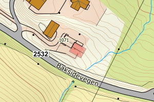 Kartbilde fra WMS-tjeneste av avviket