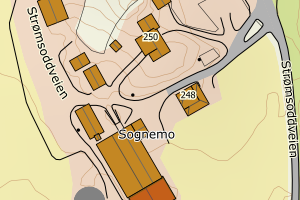 Kartbilde fra WMS-tjeneste av avviket