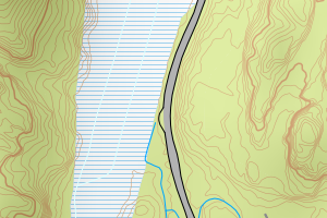 Kartbilde fra WMS-tjeneste av avviket