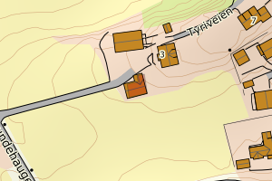 Kartbilde fra WMS-tjeneste av avviket