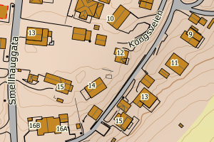 Kartbilde fra WMS-tjeneste av avviket