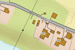 Kartbilde fra WMS-tjeneste av avviket