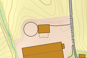 Kartbilde fra WMS-tjeneste av avviket