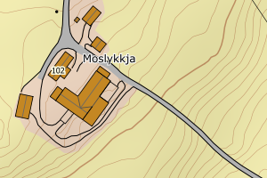 Kartbilde fra WMS-tjeneste av avviket