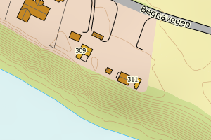 Kartbilde fra WMS-tjeneste av avviket