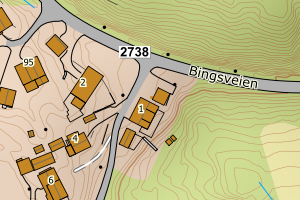 Kartbilde fra WMS-tjeneste av avviket