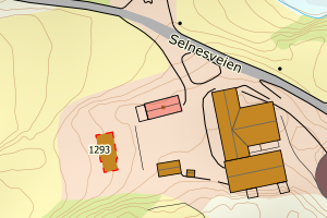 Kartbilde fra WMS-tjeneste av avviket