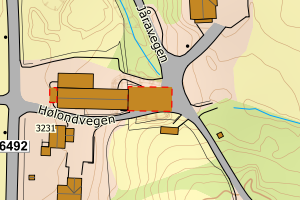 Kartbilde fra WMS-tjeneste av avviket