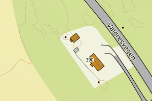 Kartbilde fra WMS-tjeneste av avviket