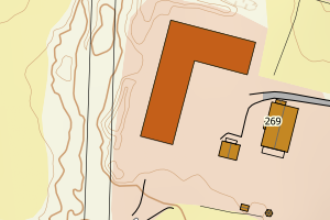 Kartbilde fra WMS-tjeneste av avviket