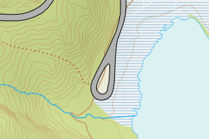 Kartbilde fra WMS-tjeneste av avviket