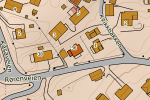 Kartbilde fra WMS-tjeneste av avviket