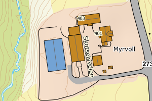 Kartbilde fra WMS-tjeneste av avviket