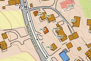 Kartbilde fra WMS-tjeneste av avviket