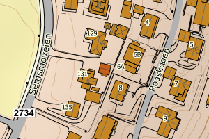 Kartbilde fra WMS-tjeneste av avviket