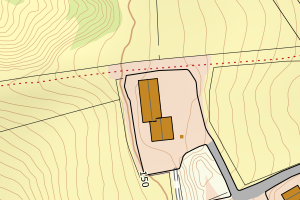 Kartbilde fra WMS-tjeneste av avviket