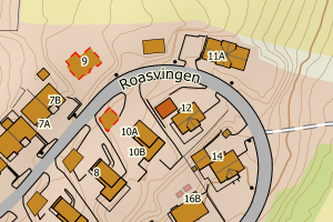 Kartbilde fra WMS-tjeneste av avviket