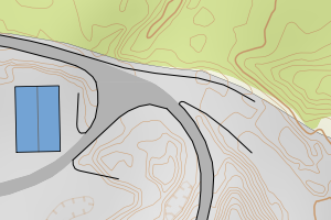 Kartbilde fra WMS-tjeneste av avviket