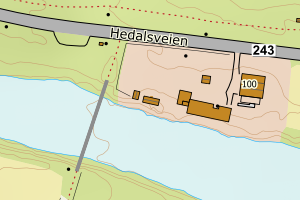 Kartbilde fra WMS-tjeneste av avviket