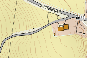 Kartbilde fra WMS-tjeneste av avviket