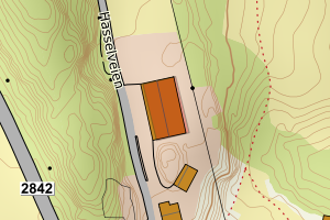 Kartbilde fra WMS-tjeneste av avviket