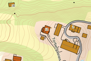 Kartbilde fra WMS-tjeneste av avviket