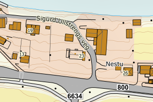 Kartbilde fra WMS-tjeneste av avviket