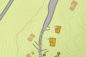 Kartbilde fra WMS-tjeneste av avviket