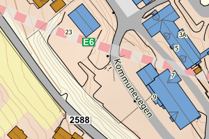 Kartbilde fra WMS-tjeneste av avviket