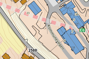 Kartbilde fra WMS-tjeneste av avviket