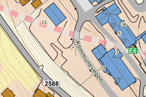 Kartbilde fra WMS-tjeneste av avviket